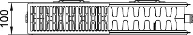 Kermi Austauschheizkörper Therm X2 Profil-Kompakt Typ 12, BH 554mm, BL 400mm, weiß, mit Abdeckung