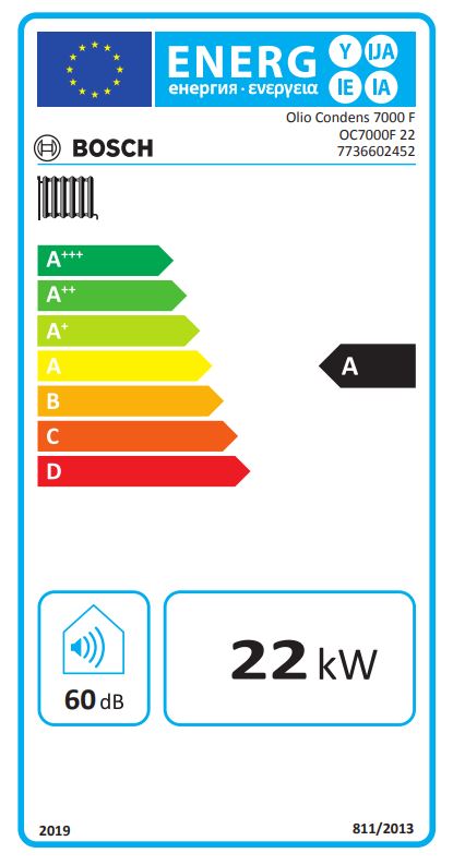 BOSCH Öl-Brennwert-Kessel Olio Condens OC7000F 22, 22 kW, bodenstehend, weiß