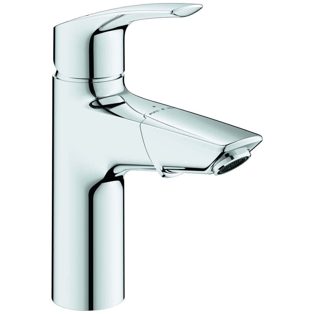 GROHE Waschtisch-Einhebelmischer Eurosmart 1/2", M-Size, herausziebarer Auslauf, mit Push-Open-Ablaufgarnitur, chrom -23976003