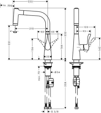 hansgrohe Spültisch-Einhebelmischer Metris 220-14834800