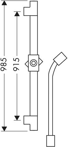 hansgrohe Brausestange Axor Starck 900 mm, mit Schlauch ohne Handbrause, chrom-27830000