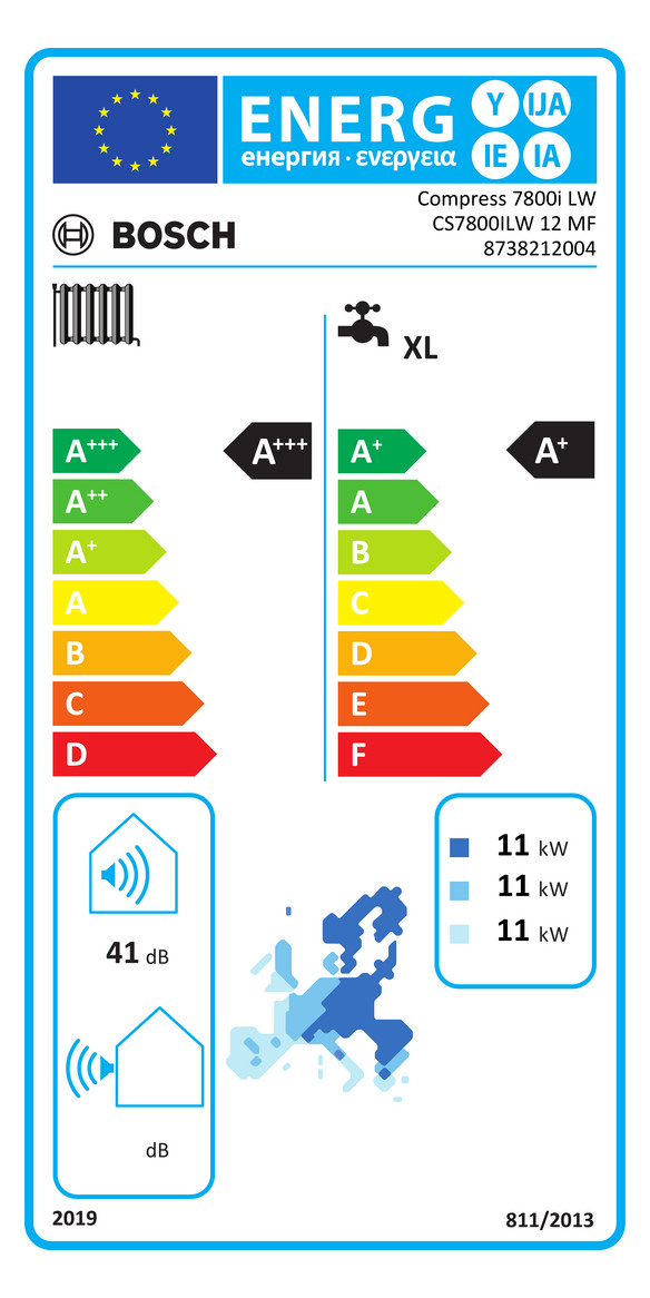 BOSCH Sole-Wasser-Wärmepumpe Compress 7800i LW 12 MF mit integriertem Warmwasserspeicher