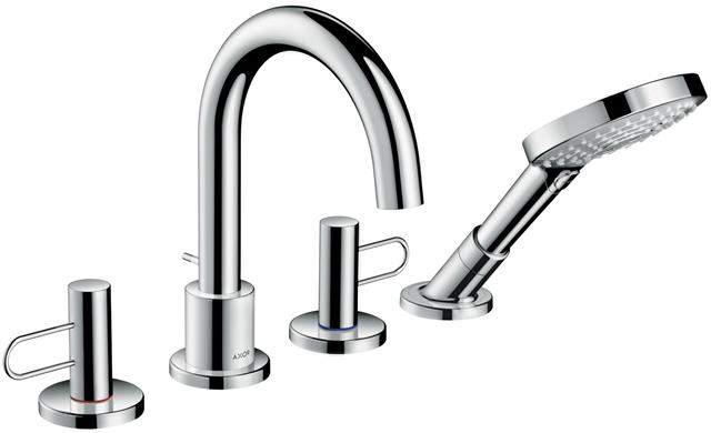 hansgrohe Fertigmontageset Axor Uno 4-Loch-Wannenrandarmatur, mit Bügelgriff, chrom-38445000