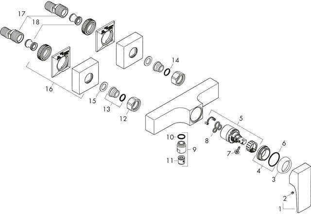 hansgrohe Brause-Einhebelmischer Metropol Aufputz, chrom