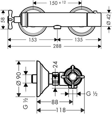 hansgrohe Brausethermostat Axor Montreux