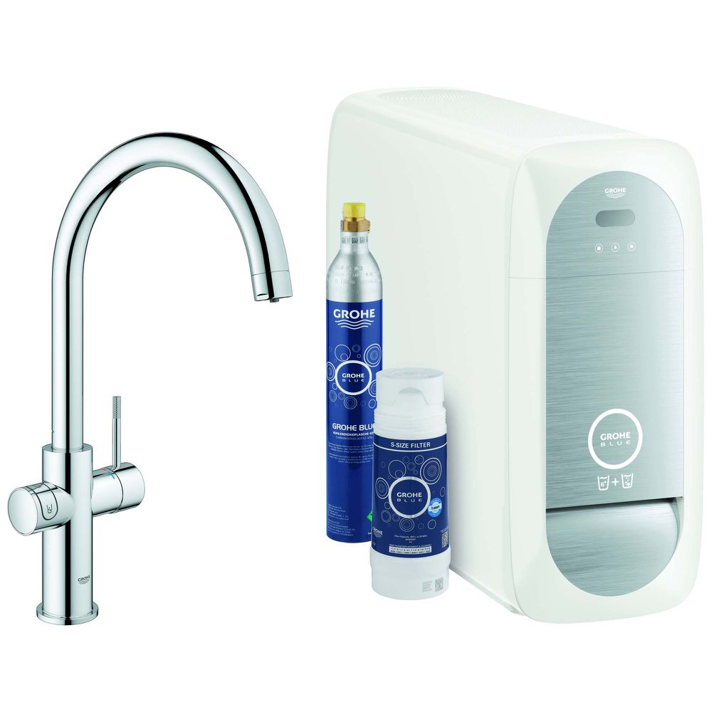 GROHE Spültisch-Einhebelmischer Blue Home C-Auslauf, Starter Kit, chrom-31455001