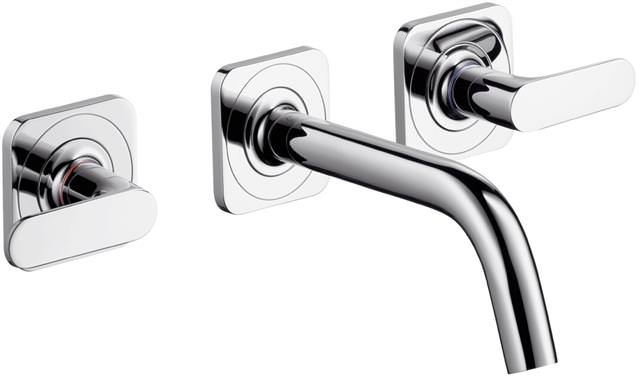 hansgrohe Fertigmontageset Axor Citterio M UP, Waschtisch-3-Loch-Armatur, Ausladung 166 mm, Rosette, chrom