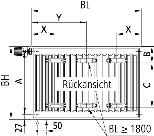 Kermi Ventilheizkörper Profil-V-FTV220601201R1K