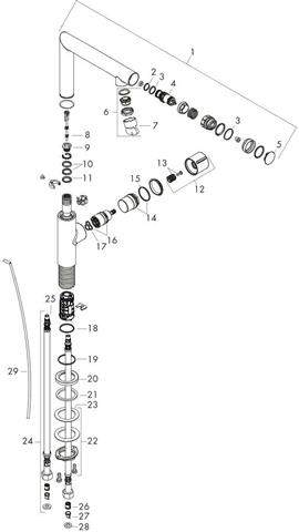 Waschtisch-Einhebelmischer Axor Uno Select 220 mit Zugstangen-Ablaufgarnitur, chrom-45016000