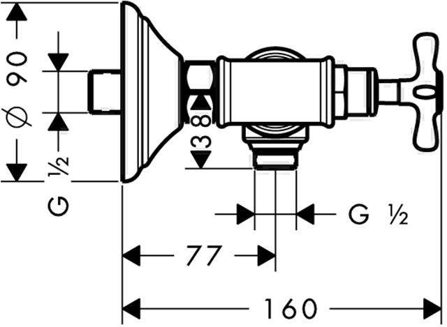 hansgrohe Brause-Zweigriff-Armatur Axor Montreux DN 15, chrom, Aufputz