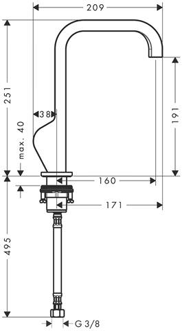 hansgrohe Waschtisch-Einhebelmischer Axor Citterio Auslauf 160 mm, hoher Auslauf, nicht verschließba