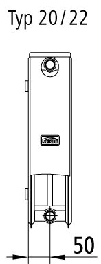 Kermi Austauschheizkörper Therm X2 Profil-Kompakt Typ 12, BH 554mm, BL 400mm, weiß, mit Abdeckung