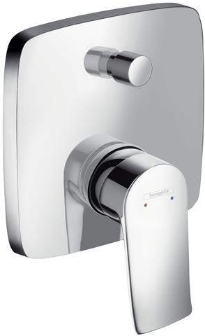 Hansgrohe Metris Einhebel-Wannenmischer Unterputz, Rosette eckig, chrom-31454000