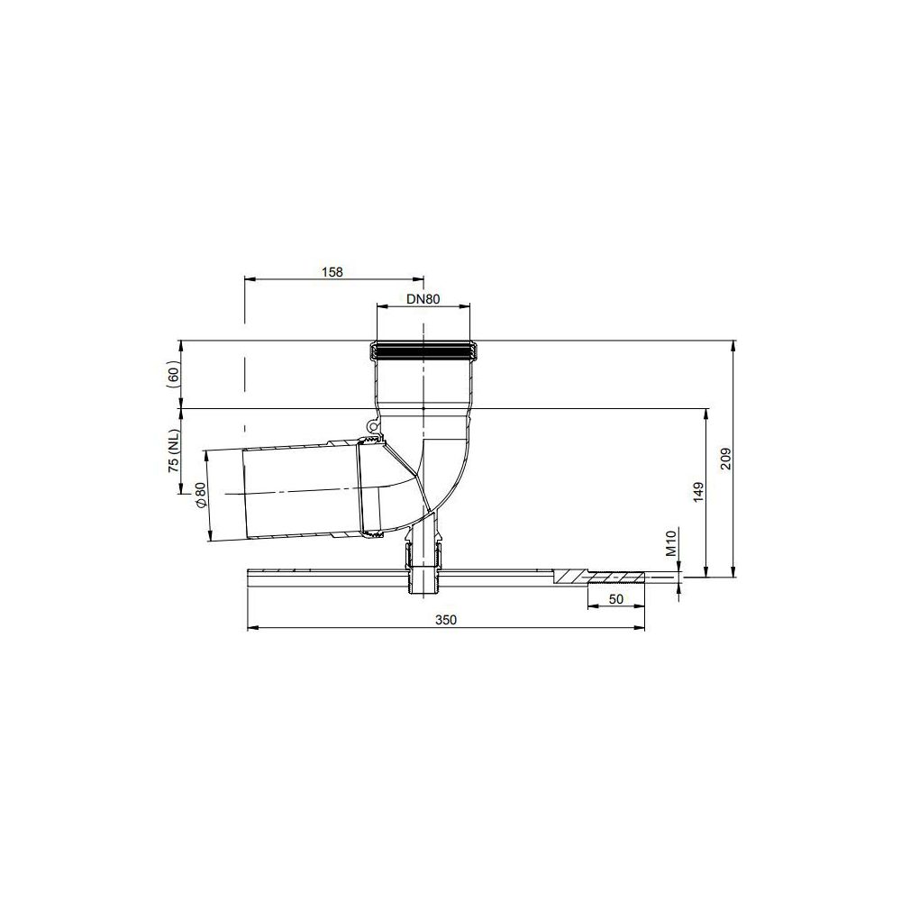 ATEC SV-Schachteinführung PolyTop DN 80, schraubbar mit Auflager