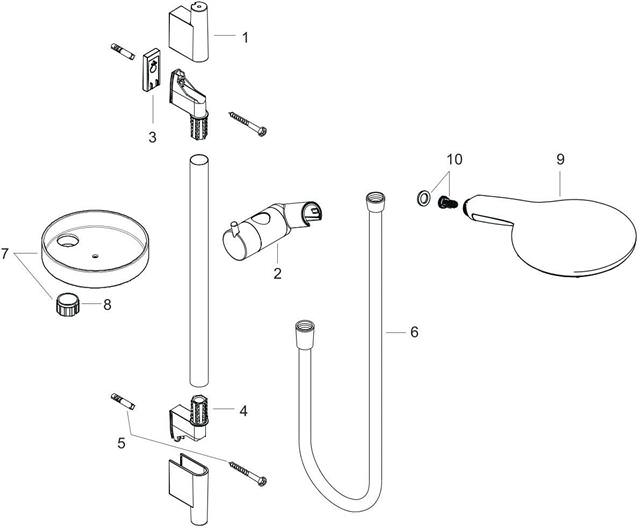 hansgrohe Brauseset Raindance Select S 150 mit 65 cm Brausestange Unica S Puro, chrom, 3jet