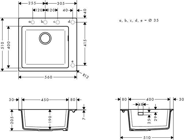 hansgrohe Einbauspüle S510-F450-43312170