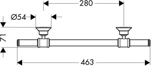 hansgrohe Haltegriff Axor Montreux chrom, Wandmontage, Metall