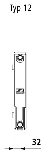 Kermi Austauschheizkörper Therm X2 Profil-Kompakt Typ 12, BH 554mm, BL 400mm, weiß, mit Abdeckung