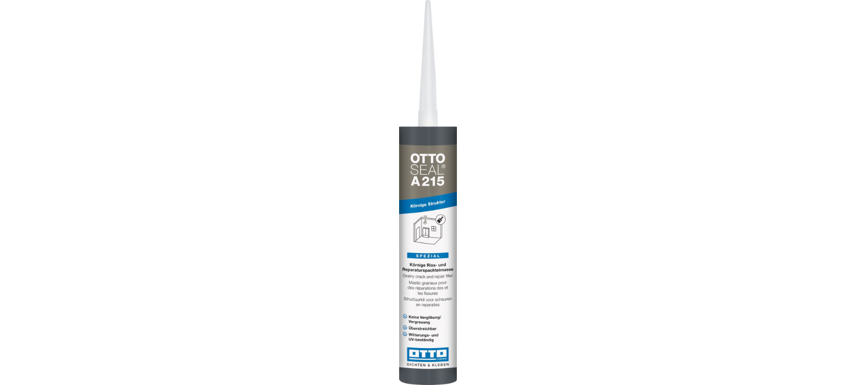 Ottoseal Acryl A215 weiß, 310 ml, Körniger Riss- und Reparaturspachtel