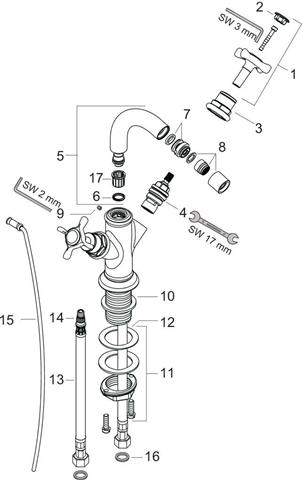 hansgrohe Bidet-Zweigriff-Armatur Axor Montreux-16520000