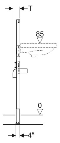 Geberit Duofix Element für Waschtisch, 112 cm, Standarmatur 111.430.00.1-111430001