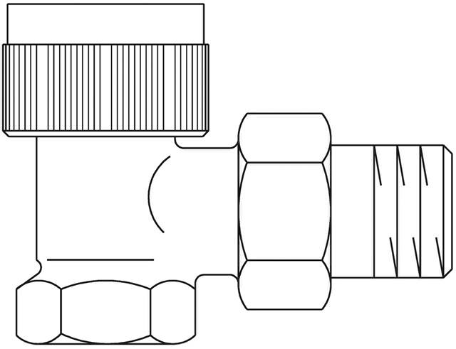 Oventrop Thermostatventil Baureihe AV 9 DN 10, 1,1 kvs, Eck, Messing vernickelt