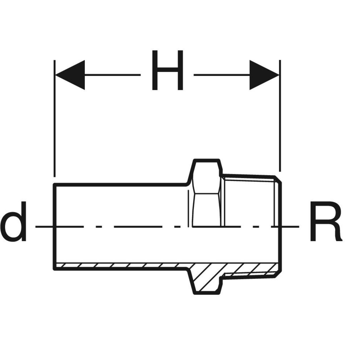 Geberit Übergang mit Außengewinde und Einschubende Rotguss Mapress 22 mm x R 3/4 61936-61936