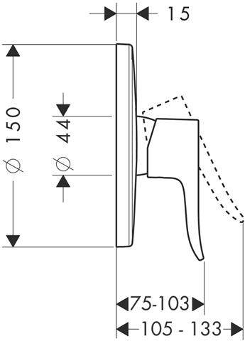 Hansgrohe Metris Einhebel-Brausenmischer Unterputz, chrom-31685000