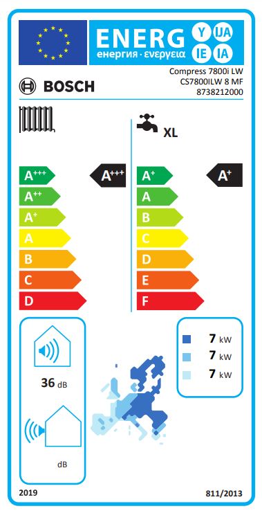 BOSCH Sole-Wasser-Wärmepumpe Compress 7800i LW 8 MF mit integriertem Warmwasserspeicher