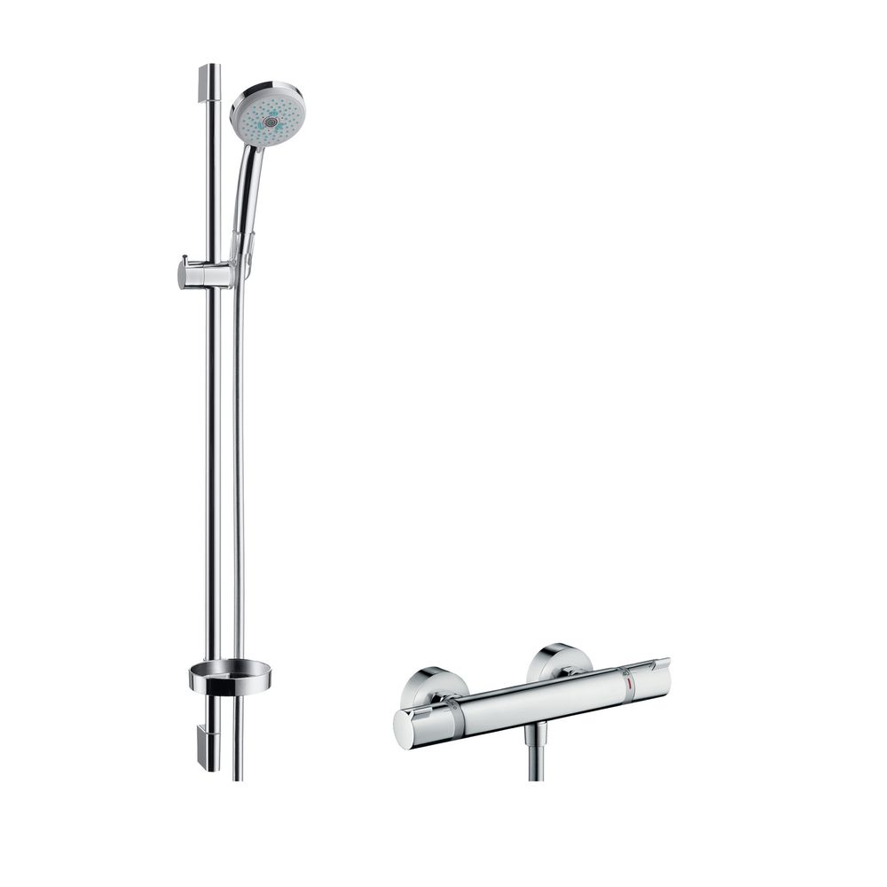 Hansgrohe Brausekombination Croma 100 Multi mit Thermostat Ecostat Comfort und Brausenstange Unica C-27085000