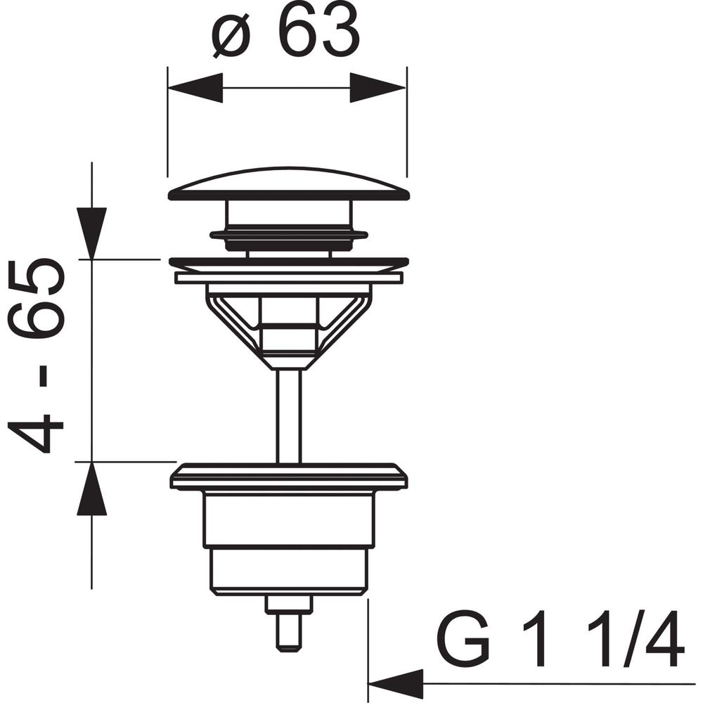 HANSA Ablaufgarnitur Druckbetätigung Push/Push, G 1 1/4, verschließbar, chrom-59913988