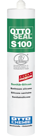 Ottoseal Premium Sanitär Silikon S100, a` 300 ml