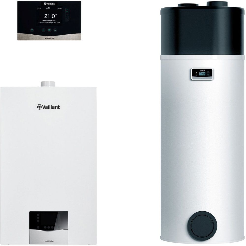 Vaillant Gas-Hybrid-Paket 1.746/3 ecoTEC plus VC 10CS/1-5 mit Warmwasserwärmepumpe aroSTOR VWL BM270