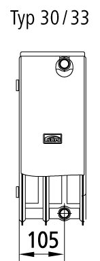 Kermi Austauschheizkörper Therm X2 Profil-Kompakt Typ 12, BH 554mm, BL 400mm, weiß, mit Abdeckung