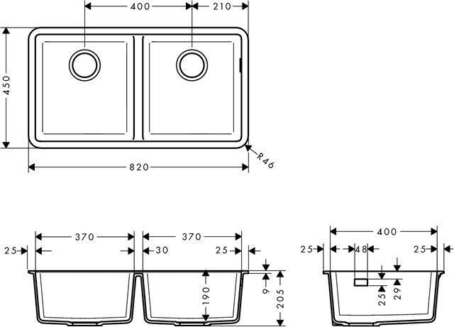 hansgrohe Unterbauspüle S510-U770-43434170