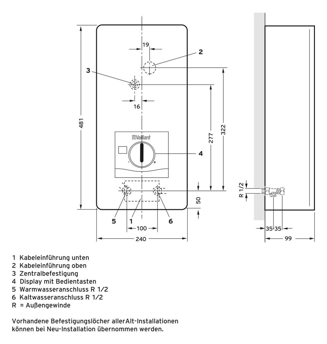 Vaillant Elektro-Durchlauferhitzer VED E 18/8 18 kW, elektronisch geregelt-10023777