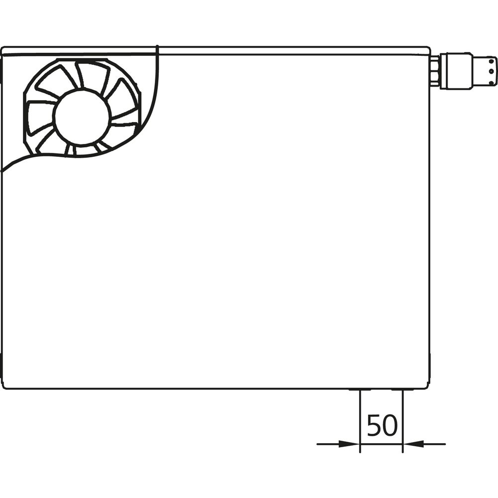 Kermi x-flair Plan-Ventil Wärmepumpenheizkörper Typ22-PTV2L0600601L1K