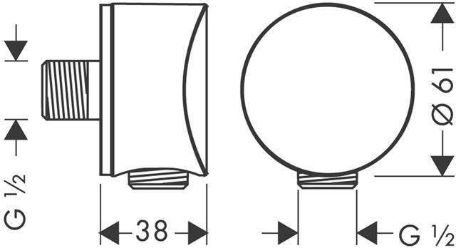 Hansgrohe Schlauchanschluss Fixfit S ohne Rückflussverhinderer, chrom