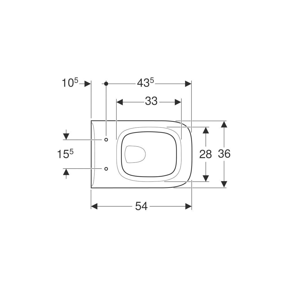 Geberit Wand-Tiefspül-WC Renova Plan 6/5 l, weiß