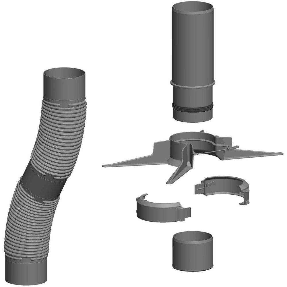 ATEC Flexrohr-Set PolyTop DN 80, kürzbar mit Montageset 10 m