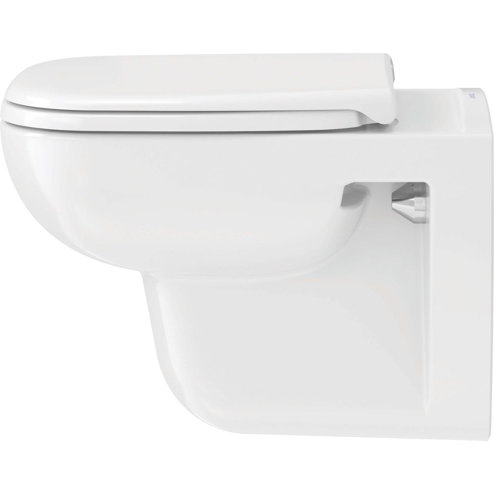 Duravit Wand-Tiefspül-WC Set D-Code mit WC-Sitz, Rimless, Durafix, weiß