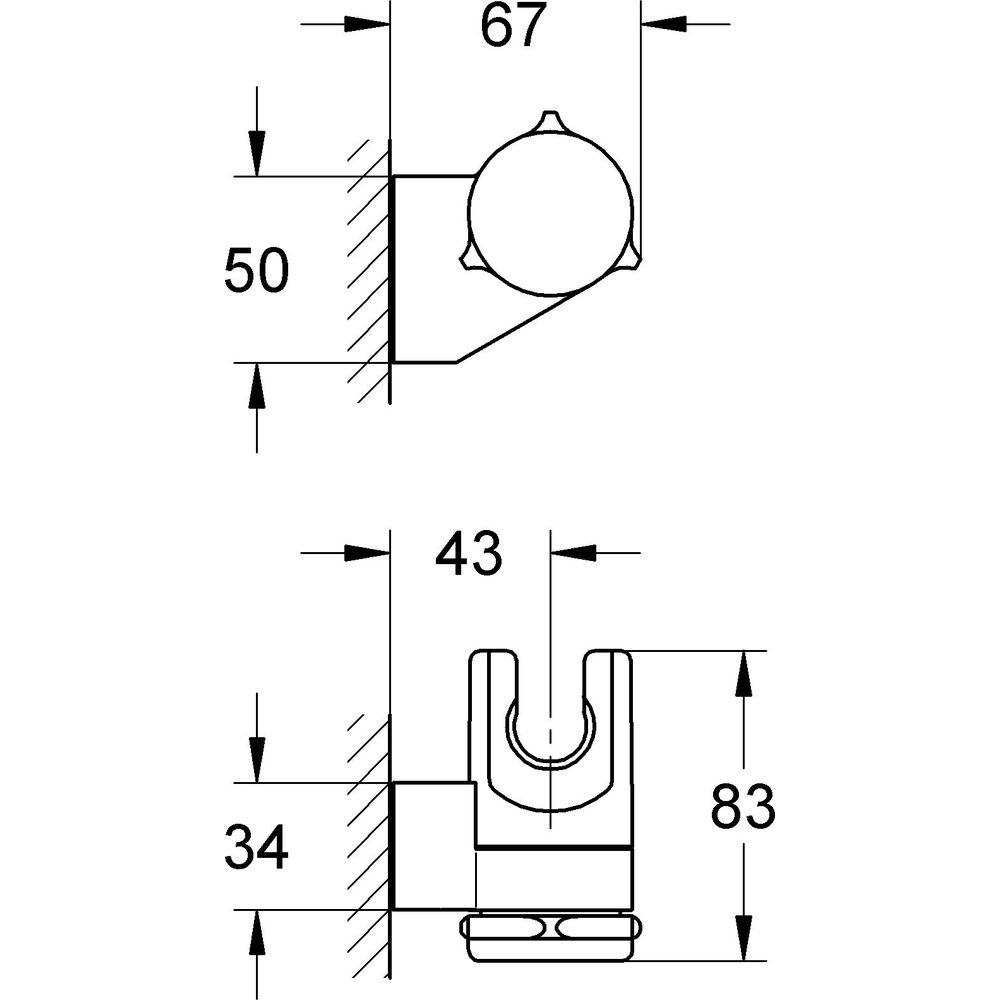 GROHE Handbrausehalter Relexa verstellbar, chrom