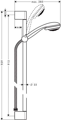 hansgrohe Brause-Set Crometta 85 Vario mit 90 cm Brausestange Unica Crometta, chrom-27762000