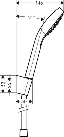 Brause-Set Croma Select S Vario Brauseschlauch 125 cm, weiß/chrom. mit Handbrause, Brausehalter-26421400