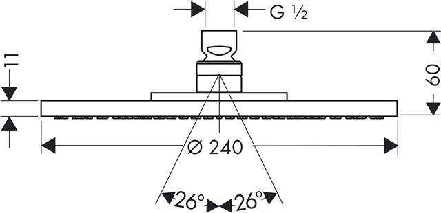 Tellerkopfbrause Axor 240 1jet Ø 240 mm, mit Air-Injection, chrom-28494000