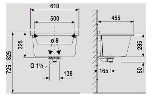 Sanit Waschtrog Abu 61 x 45,5 cm, weiß, mit Überlauf