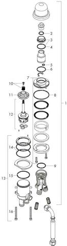 hansgrohe Grundkörper für Einhebelmischer, für 2-Loch-Wannenrandarmatur-13159180